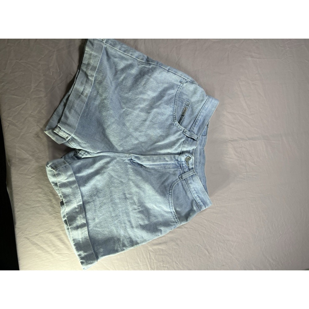 Riders By Lee Womens Light Wash Denim Shorts Cuffed Hem High Rise